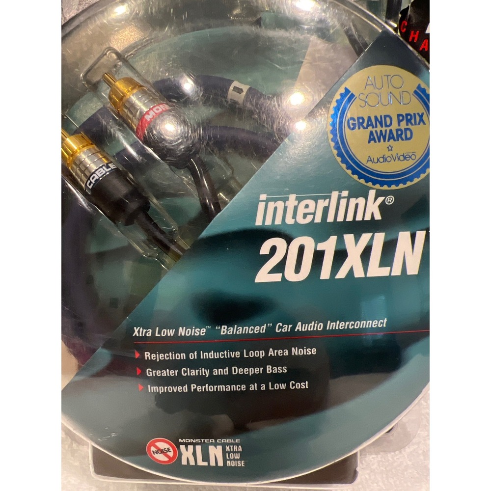 Monster Cable Interlink 201XLN 2-Channel Car Audio RCA Interconnect 1m 3.3ft NEW